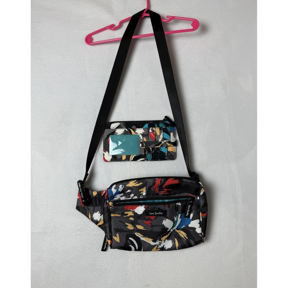 Vera Bradley ReActive Splash Floral Belt Bag Fanny Pack + RFID Card Case